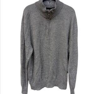 🍁4/$10 Kenneth Roberts Men's Gray 1/4 Zip Wool Blend Sweater Size XL